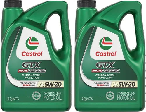 Vista 14 de Castrol GTX High Mileage 5W-20 - Aceite de motor de mezcla sintética, 1 cuarto de galón, paquete de 6