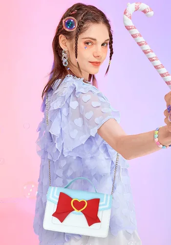 Vista 5 de PROCOS Bolsos de mujer Kawaii Anime Sailor Cosplay PU Bolso de cuero PU Cadena de lazo bandolera Bolso bandolera Bolso bandolera