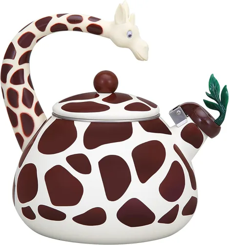 Vista 12 de UP ware - Hervidor de té silbante esmaltado en acero, tetera para estufa (1.6 cuartos de galón, manzana)