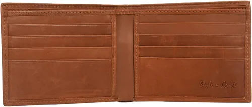 Vista 4 de Style n Craft Billetera plegable delgada en cuero de grano completo, dimensiones (cerrado) 4-12"W X 3-12"H X 38" D