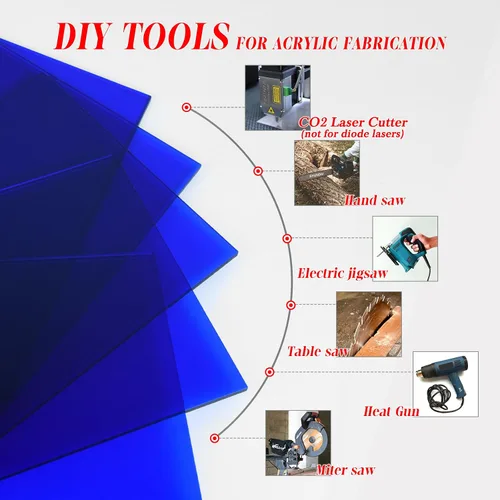 Vista 3 de Paquete de 5 hojas acrílicas de color azul translúcido transparente fácil de cortar para proyectos de arte de bricolaje, manualidades, proyectos