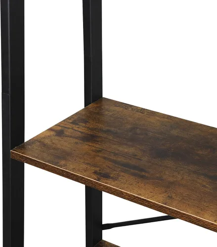 Vista 7 de Estantería industrial de 4 niveles con marco de metal de madera para sala de estar, dormitorio, baño, cocina