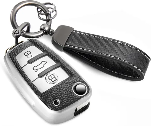 Vista 53 de Funda para Llavero Mercedes con Llavero de Cuerda Trenzada de Metal, Funda de Llave Suave Mejorada para Carcasa de Llavero Remoto Inteligente Sin