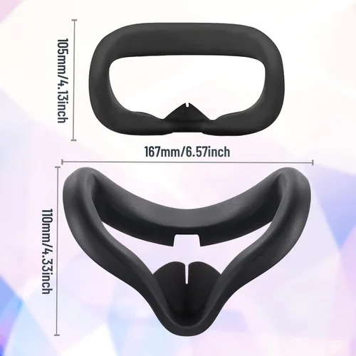 Vista 6 de Accessories Compatible with Oculus Quest 2 Silicone Touch Controller Grip Cover, Face Cover, Headset Shell Cover, Protective Lens Case, Disposable