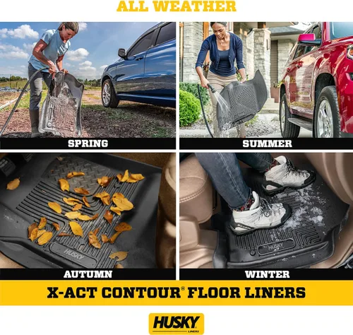 Vista 6 de Husky Liners X-act - Alfombrillas de piso de contorno Compatible con Toyota Tundra CrewMax 2022 - 2024 2ª fila, 1 pieza negro - 53791