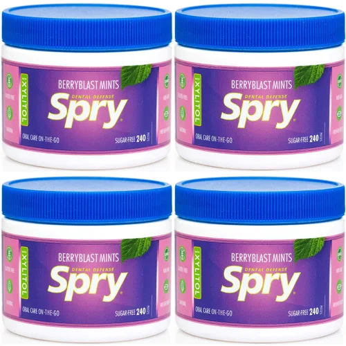 Vista 21 de Spry Xylitol Berry Blast - Caramelos sin azúcar, promueve la salud oral, aumenta la producción de saliva, detiene el mal aliento, sin OMG, sin