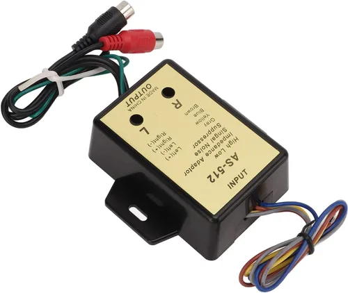 Vista 5 de Convertidor de nivel de altavoz, adaptador de impedancia alta y baja de línea de 2 canales, convertidor de salida de nivel de altavoz de audio