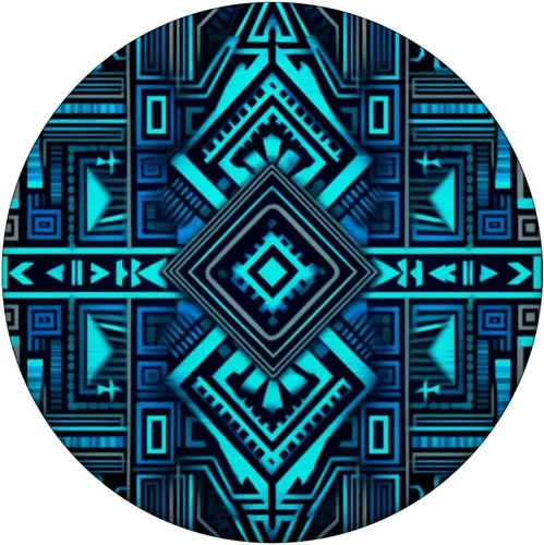 Vista 3 de Southwestern Aztec Design Serape Vintage Negro Con PopSockets Azul PopGrip intercambiable
