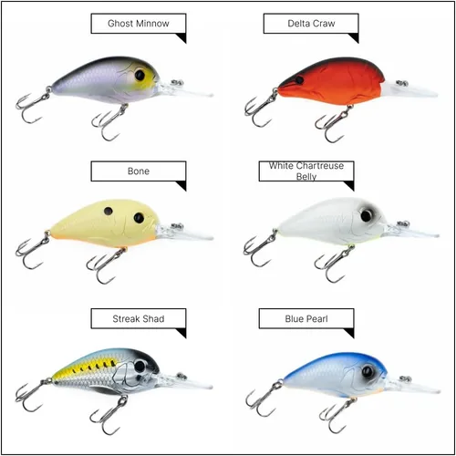 Vista 4 de FREEDOM TACKLE RAD Crankbait 60 Crankbait de buceo medio de alta acción Wobble & Shimmer Delta Craw, 5/8 oz