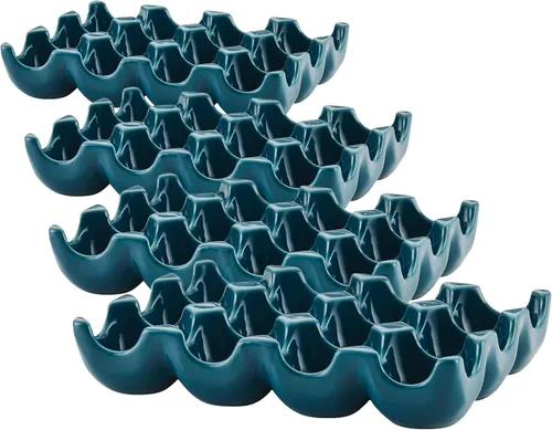Vista 17 de Rachael Ray Bandeja/Soporte para huevos de cerámica de esmalte sólido, 12 tazas, gris oscuro