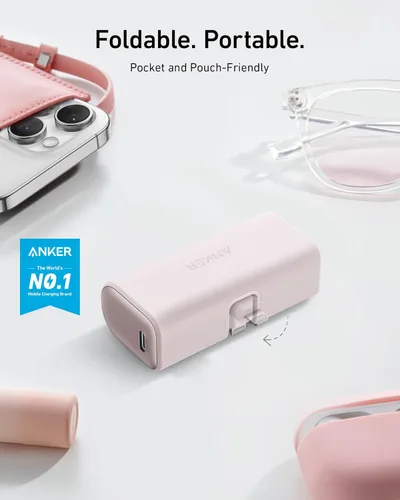 Vista 3 de Cargador portátil Anker Nano para iPhone, con conector Lightning certificado MFi incorporado, batería externa de 5,000 mAh 12W, compatible