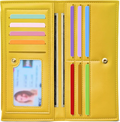 Vista 14 de Tipmile Cartera ultra delgada para mujer, cartera de cuero plegable para mujer, cartera RFID, cartera de bloqueo RFID para tarjetas de crédito