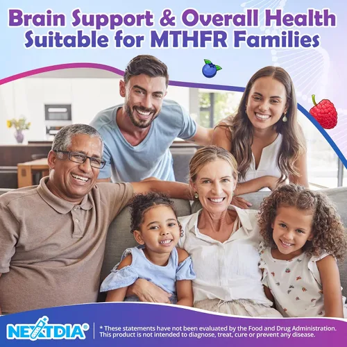 Vista 6 de L-metilfolato de 1000 mcg + gomitas de metilo B12 para niños y adultos – Activo 5-MTHF, con Omega-3 DHA y EPA (3:1), colina y TMG, B6, apoya el gen