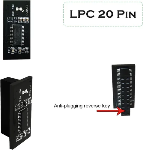 Vista 6 de Profesional TPM2.0 Módulo de seguridad LPC 14 Pin como tarjeta de placas base bastidor de roca para como roca TPM2-SLI-S-SPI plataforma pieza