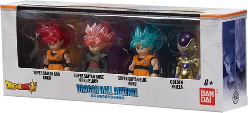 Vista 2 de Dragon Ball Super Dragon Ball Adverge SS Blue Goku, SS Rose Goku Black y Golden Freiza Mini Figura de 2.5 Pulgadas Paquete de 4