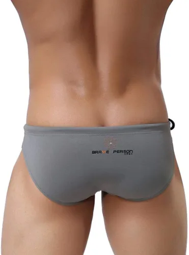 Vista 6 de Mendove Bañadores de bikini de nailon sólido para hombre con cordón ajustable