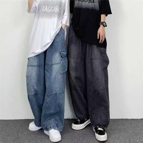 Vista 6 de Grunge Pantalones holgados Y2K Emo Alt Cargo Pant Fairycore Demin Cloting Estético Jogger Pantalones deportivos Hiphop Tripp Streetwear