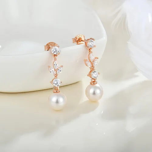 Vista 2 de Aretes de plata de ley 925 para mujer, aretes colgantes y colgantes con circonita cúbica 5A para mamá, madre, esposa, hija, abuela, joyería de regalo