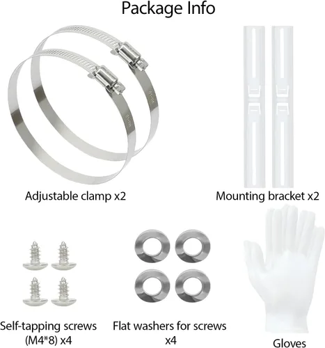 Vista 5 de LeMotech Kit de montaje de poste, soportes de acero inoxidable de 11.811 in con abrazadera ajustable de 3.583-4.488 in para caja de conexiones al