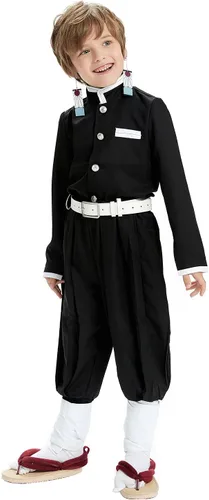 Vista 4 de Conjunto de kimono de anime para niños, uniforme de anime, cosplay, fiesta de Halloween
