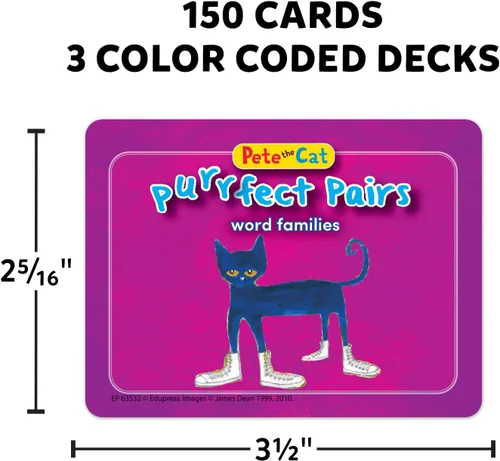 Vista 3 de Edupress Pete The Cat Purrfect Pairs Game: Word Families (EP-3532), EP63532
