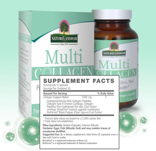 Vista 3 de Nature's Answer Multi colágeno, 90 cápsulas