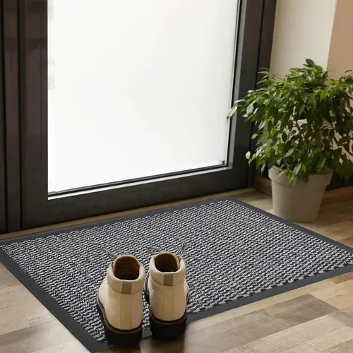 Vista 9 de Felpudo interior grande Lisa 48 L x 32 W Pulgada PP-PVC - Gris