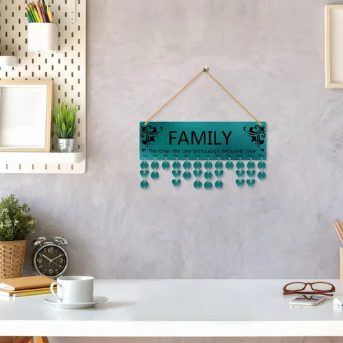 Vista 8 de ARTIBETTER Molde de resina familiar de silicona para joyería de resina y manualidades epoxi, calendario de recordatorio familiar para colgar