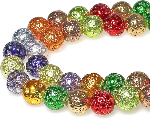 Vista 30 de Cuentas naturales de jade africano rojo redondo para hacer joyería, cuentas sueltas para pulseras y collares (4 mm)