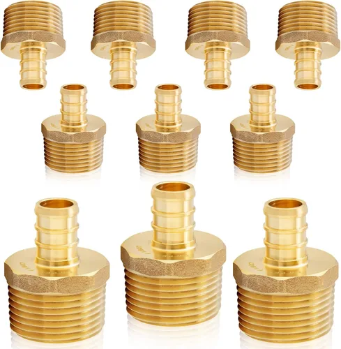 Vista 11 de 2 accesorios HeSun PEX, adaptador NPT macho de 3/4 pulgadas de crimpado x 1