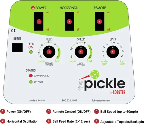 Vista 4 de Lobster Sports Pickleball Machine – Full-Featured – Adjustable Topspin, Backspin, & Lobs, Random Oscillation, Ball Speed (20-60MPH), Lightweight &