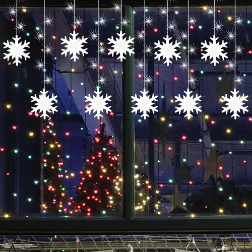 Vista 3 de LAMPHOME Luces de Navidad de carámbanos, 155 luces LED de 141 pulgadas conectables para el día de San Valentín, 10 gotas, 11 modos, cortina