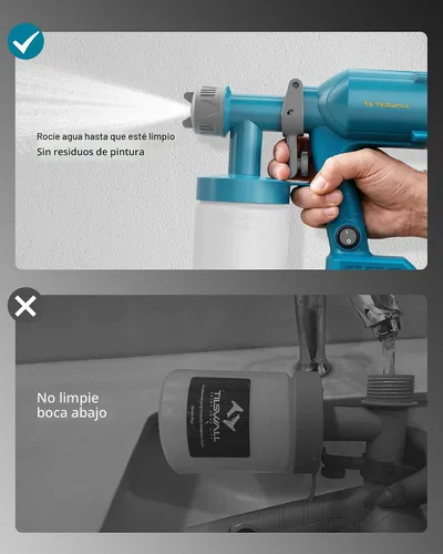 Vista 9 de Tilswall Cordless Paint Sprayer Dreamer400, Fits Dewalt 20V (No Battery)