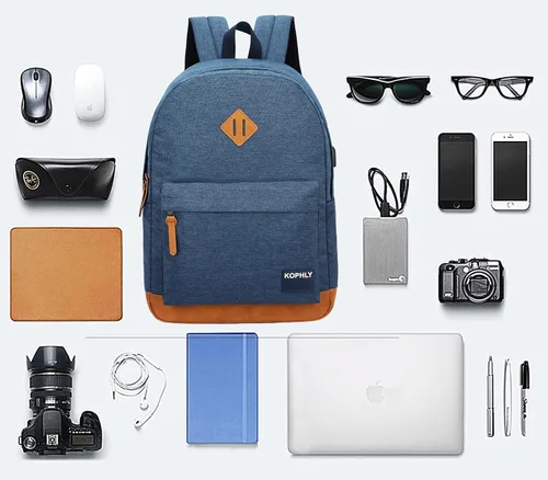 Vista 7 de Mochila Grande de Equipaje de Mano para Portátil para Viajes, Azul