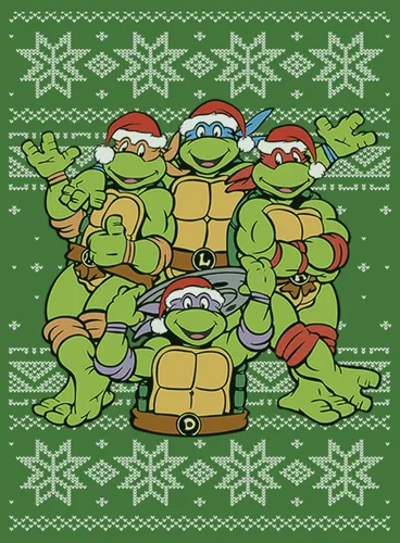 Vista 2 de Suéter feo de Navidad para hombre con diseño de Tortugas Ninja Mutant