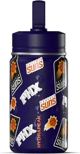 Vista 11 de Hydrapeak x NBA Botella de agua mini de 14 onzas oficialmente licenciada de los Atlanta Hawks para niños con tapa con popote y asa, reutilizable