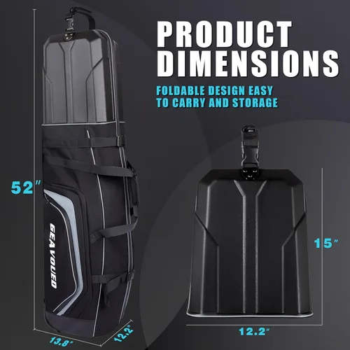Vista 6 de Golf Travel Bag with Hard Case Top and Wheels ，Premium Oxford Fabric, Golf Travel Bags for Airlines ，Protect Your Club for Safe Transport
