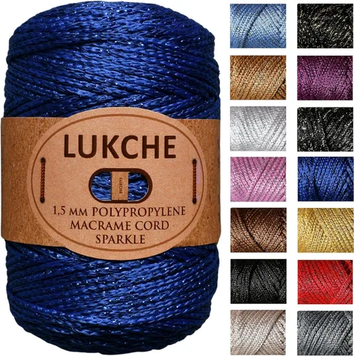 Vista 14 de Cordón de macramé de poliéster de alta calidad de 0.059 in x 153 yardas, cuerda colorida, hilo de ganchillo, suministros de macramé para colgar