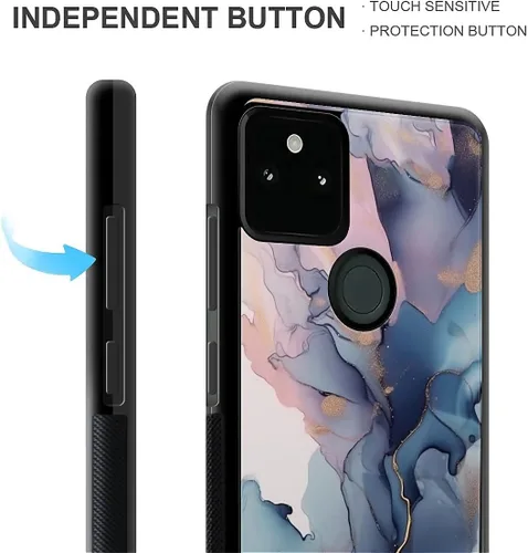 Vista 1055 de Compatible con Google Pixel 4A 5G Mobile Case Creative Acrylic Panel trasero Silicona Protección Grip especialmente diseñado para Google Pixel 4A 5G
