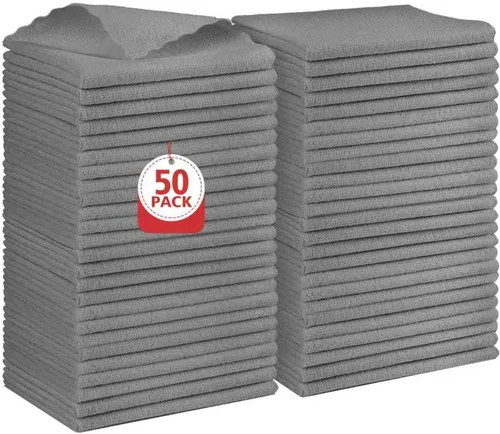 Vista 41 de Orighty Paño de limpieza de microfibra a granel, paquete de 50 toallas de tienda, trapos de limpieza reutilizables, toallas de microfibra sin pelusa