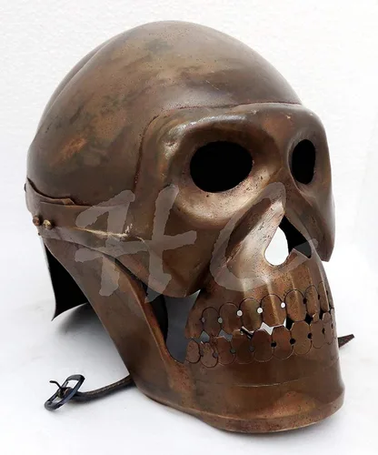 Vista 3 de THORINSTRUMENTS with device Casco de armadura de esqueleto medieval máscara vikinga espectáculo cascos de caballero romano rústicos vintage