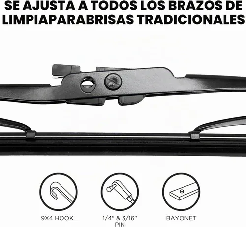 Vista 4 de ClixWipers - Limpiaparabrisas trasero de 10 pulgadas, repuesto para limpiaparabrisas trasero, marco de acero convencional, ajuste universal