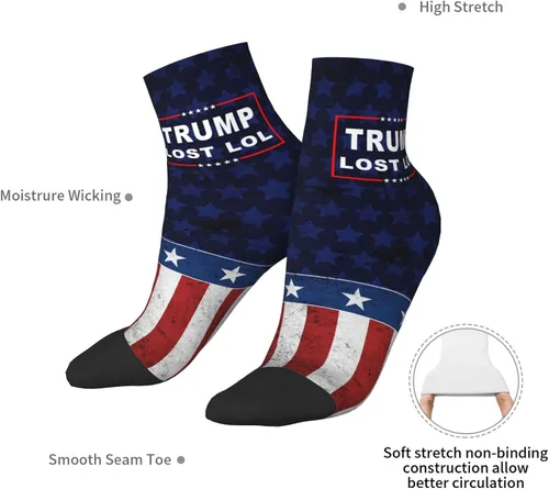 Vista 7 de Donald Trump Lost Lol Ankle Socks Winter Low Cut Sports Warm Comfort Breathable Casual Socks For Mens And Womens -6