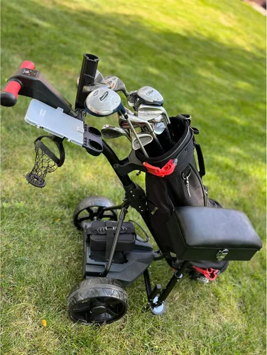 Vista 4 de The Weekender Electric Golf Cart, Packed with Drink Holder, Umbrella Holder, Scorecard Holder