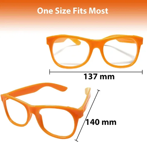Vista 6 de Paquete de 15 lentes de sol naranjas a granel para niños y adultos marco solo sin lentes suministros de recuerdos de fiesta gafas de disfraces