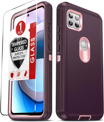 Vista 14 de LeYi Funda para Motorola One 5G Ace: Moto G 5G (2020): Funda resistente 3 en 1, funda resistente 3 en 1, funda para teléfono celular a prueba