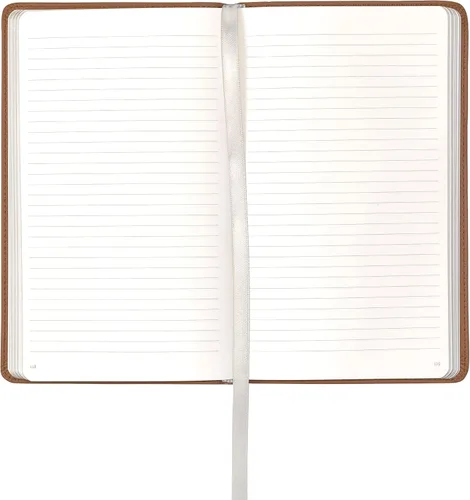 Vista 3 de Cuaderno clásico de cuero, tapa blanda, rayas estrechas, tabla de contenido y páginas numeradas