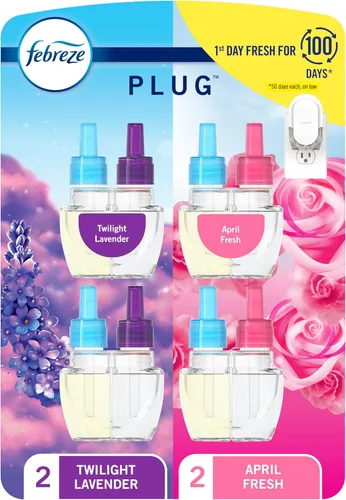Vista 14 de Febreze Ambientador enchufable, repuesto de aceite perfumado que combate el olor, para el hogar, el baño y la cocina, de larga duración, gana brisa