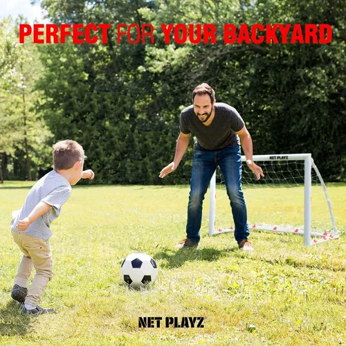 Vista 7 de NET PLAYZ Porterías de fútbol para patio trasero, niños de 4 x 3 pies de alta resistencia Regalos de fútbol para edades de 3, 4, 5, 6, 7, 8, 9