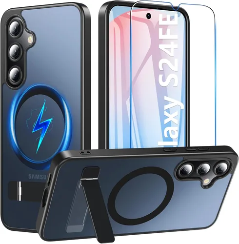 Vista 35 de Funda OWKEY Samsung Galaxy A13 5G, Funda Magnética para Teléfono con Soporte y Protector de Pantalla, Funda Protectora Antihuellas y a Prueba de A13